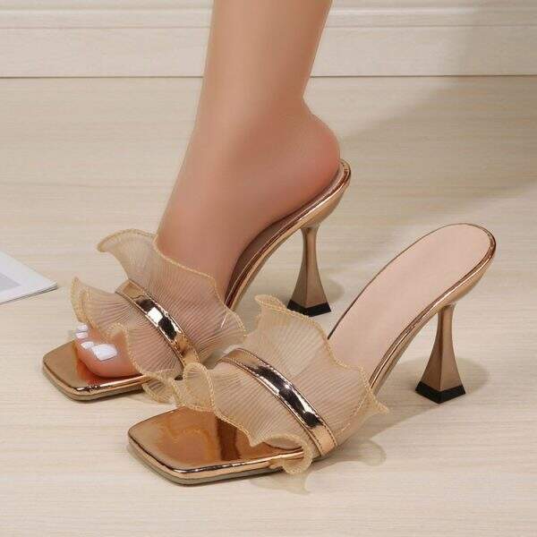 New slim heel square toe exposed toe outdoor cooler - Image 1