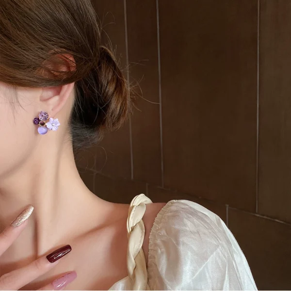 Amethyst Petal Earrings Outlets Women's Accessories - Image 2