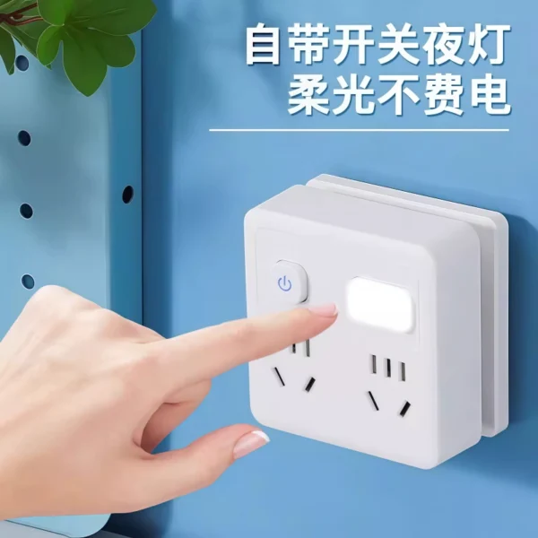 USB power strip, small night light, multi hole socket with switch - Image 3