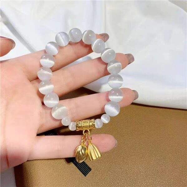 Cat's eye stone lotus bracelet - Image 1