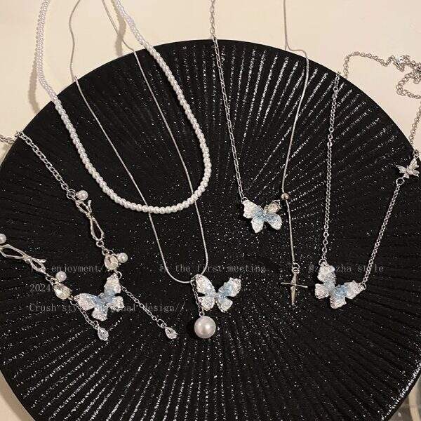 Pearl butterfly tassel necklace - Image 2