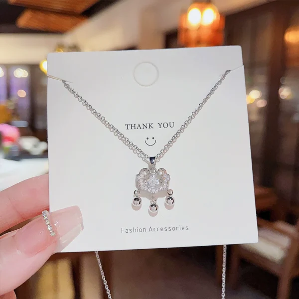 Safe lock pendant collarbone chain outlets for women - Image 2