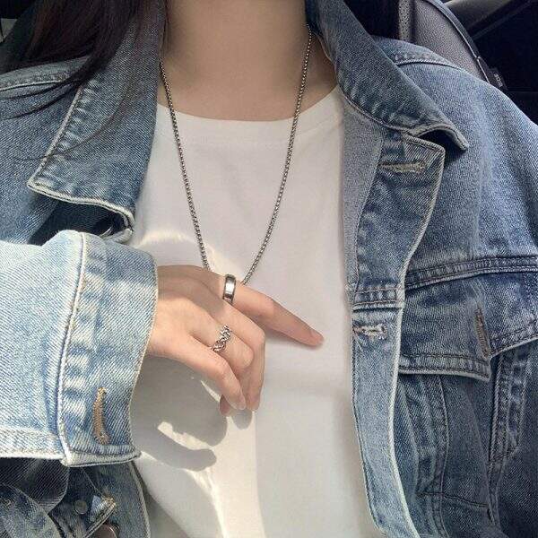 Titanium steel ring necklace - Image 2