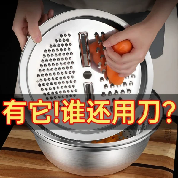Multi functional stainless steel food cutting basin - Image 3