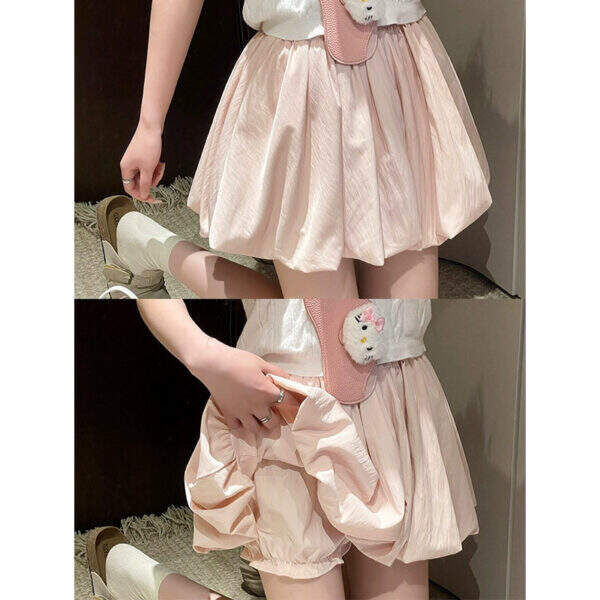 Pink floral bud short skirt for women - Image 1