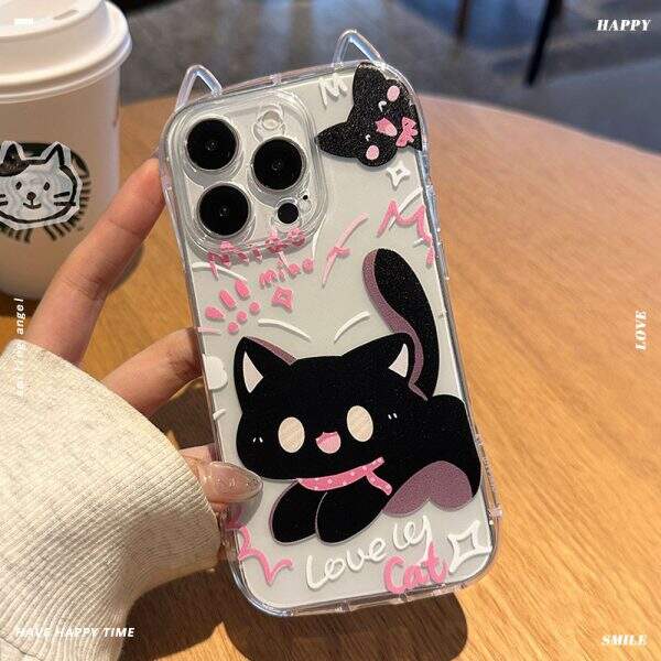 Transparent Cute Cat Phone Case for iPhone - Image 1