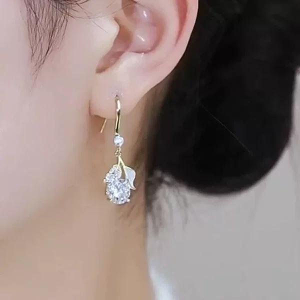 Apricot leaf earrings - Image 4