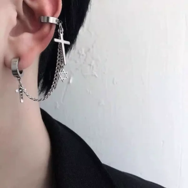 Male and female earrings made of titanium - Image 3