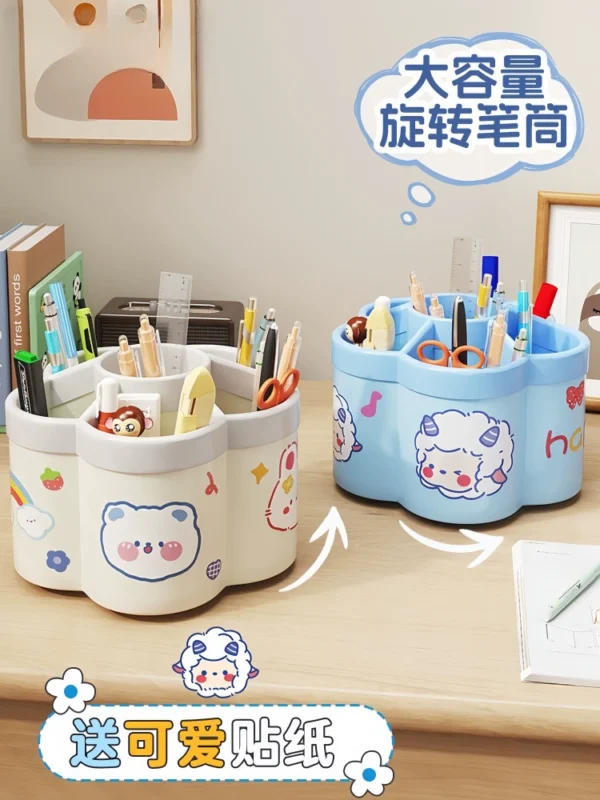 Rotating pen holder multifunctional large capacity desktop paper - Image 1