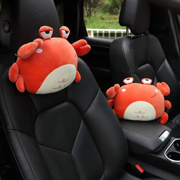 Cartoon car headrest plush lion car decorative neck pillow cushion - Image 3