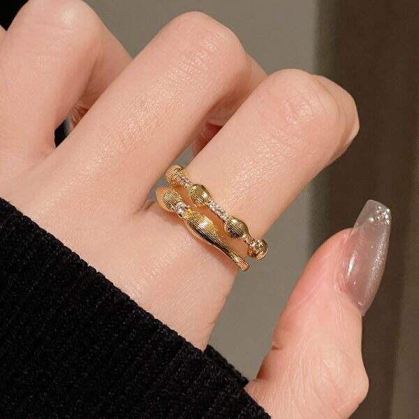 Brushed Tiger Eye Stone Open Ring - Image 2