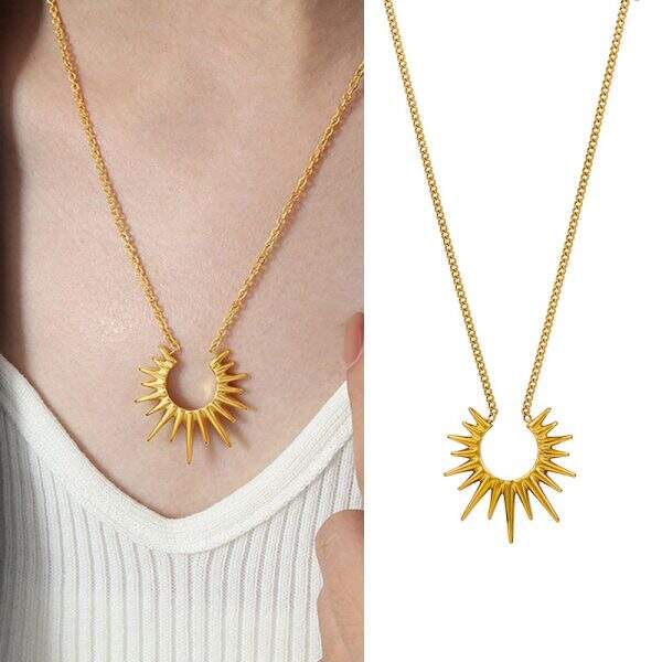 Cross border retro sunflower necklace - Image 1