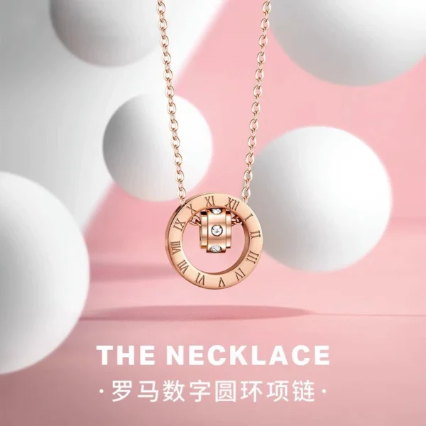 Outlet clearance Roman numeral pendant necklace for women - Image 1