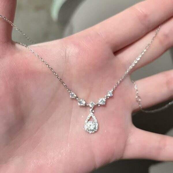Tassel Water Drop Zircon Necklace - Image 1