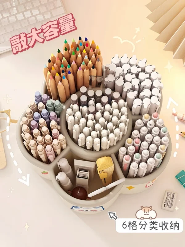 Rotating pen holder multifunctional large capacity desktop paper - Image 3