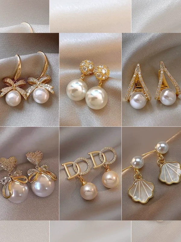 Premium imitation pearl earrings - Image 4