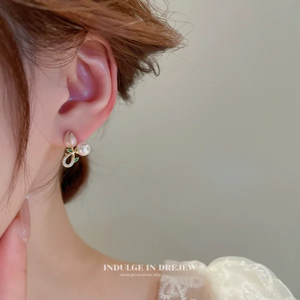 Outlet clearance pearl tulip earrings outlets - Image 3