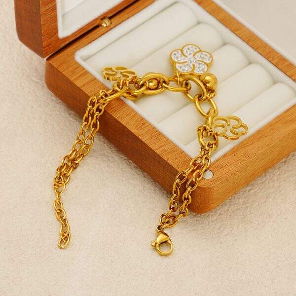 Flower-shaped diamond bracelet - Image 2