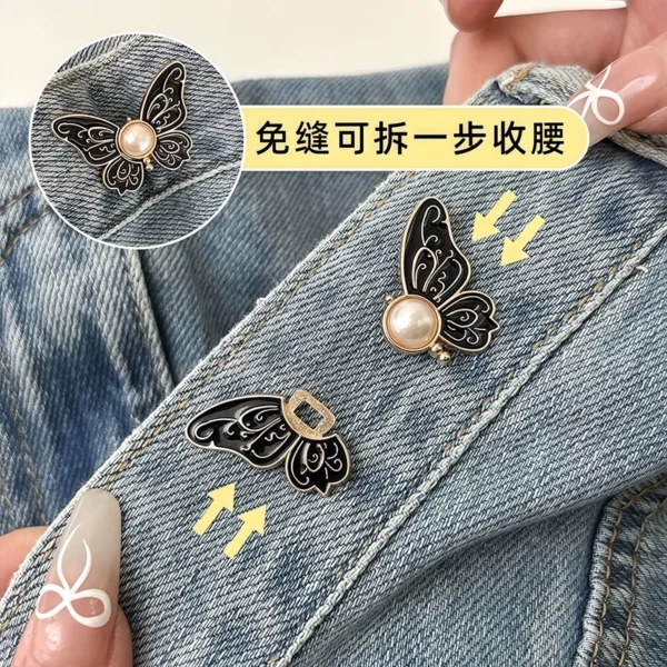 Butterfly waist button, no punching pants, skirt, jeans - Image 1