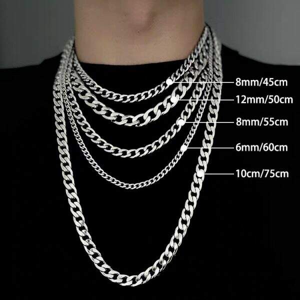 Stainless Steel Cuban Chain Necklace - Image 1