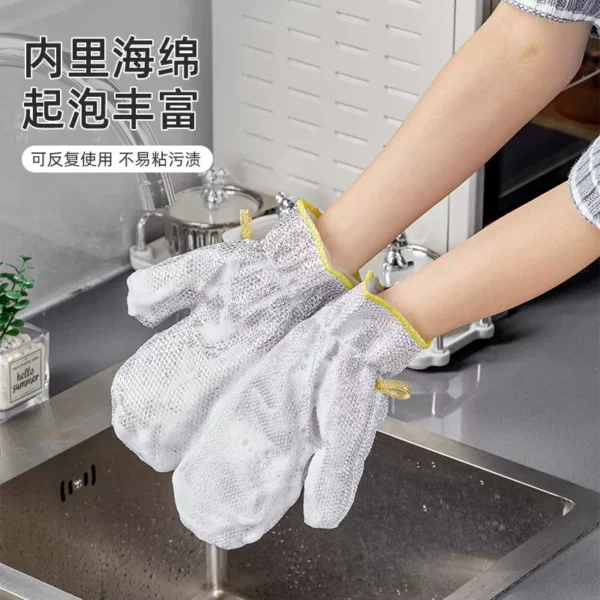 Steel wire dishwashing gloves, extended and waterproof - Image 4