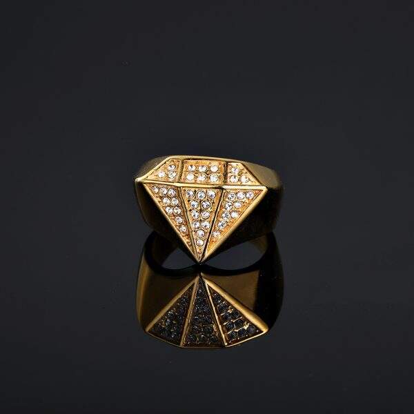 HIP HOP Street Trendy Men's Diamond Ring - Image 1