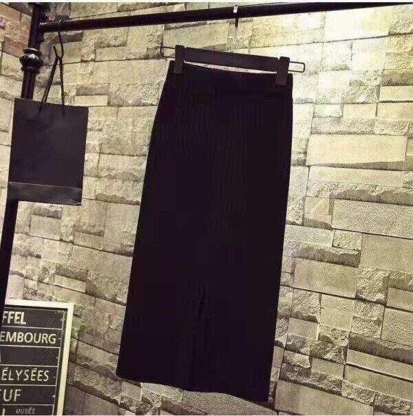 silk cotton high waisted knitted skirt - Image 2