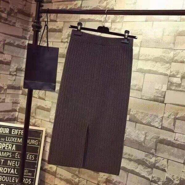 silk cotton high waisted knitted skirt - Image 4
