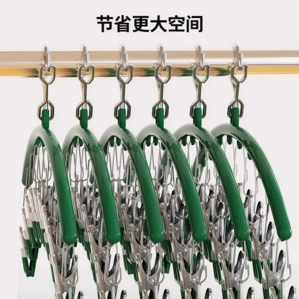 Stainless steel sock clip with multiple clips - Image 4
