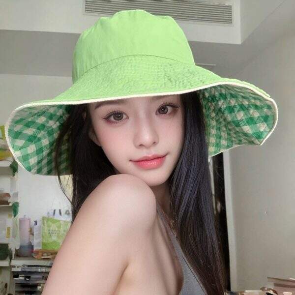 Sunshade hat big head double-sided basin hat - Image 3