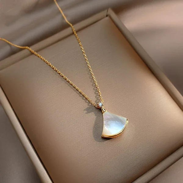 cat eye stone fan-shaped necklace outlets - Image 1