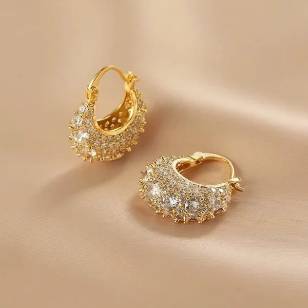 Outlet clearance high-end feeling full diamond earrings outlets - Image 1