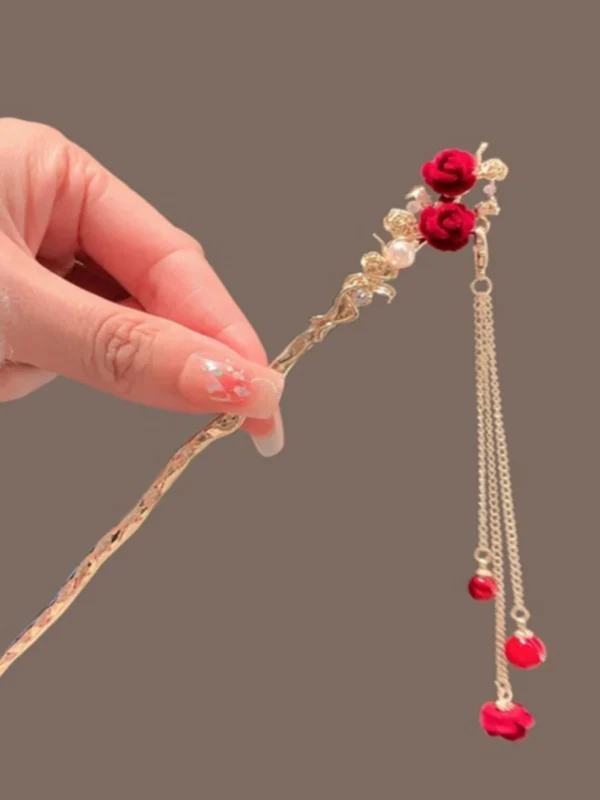 Outlet Clearance Rose Tassel Hairpin Outlets Female - Image 1