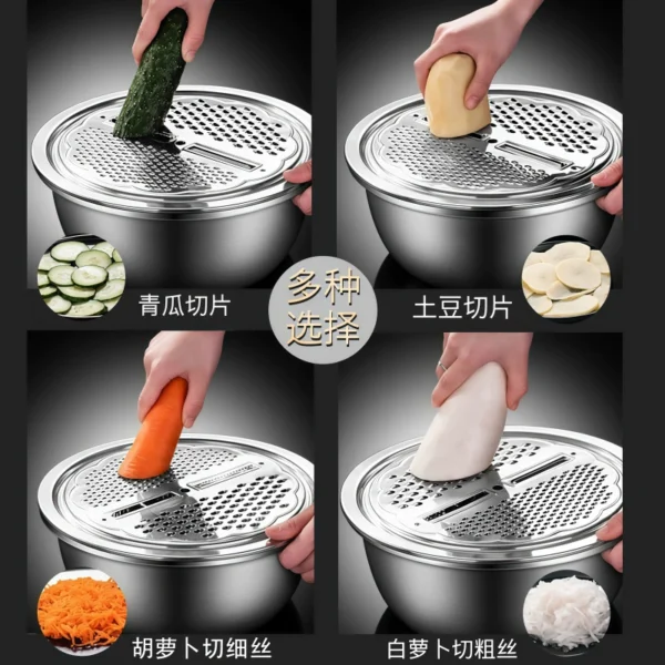 Multi functional stainless steel food cutting basin - Image 4