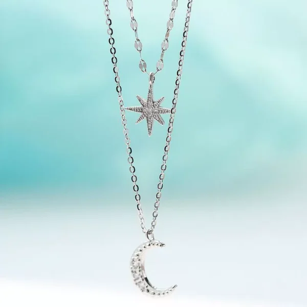 Silver Sparkle Diamond Star Radiant Moon - Image 2
