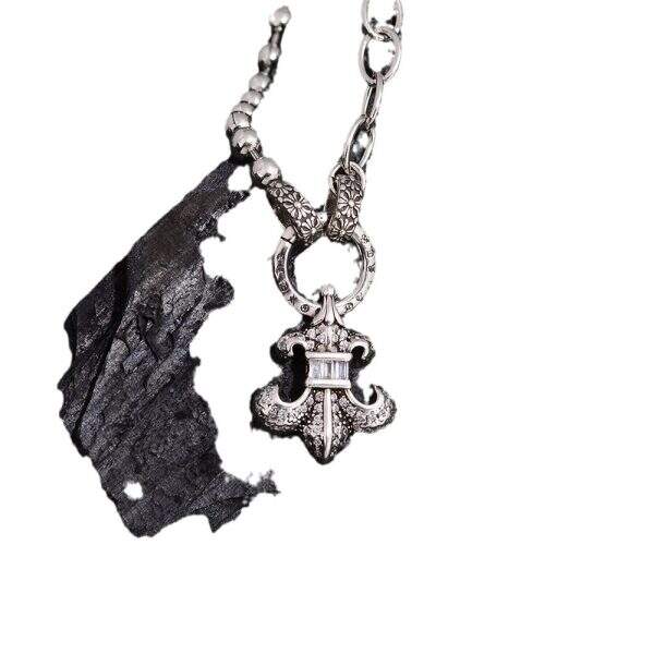 Hip-hop niche full diamond anchor necklace - Image 5