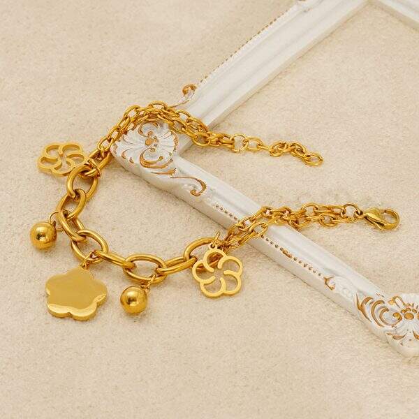Flower-shaped diamond bracelet - Image 4
