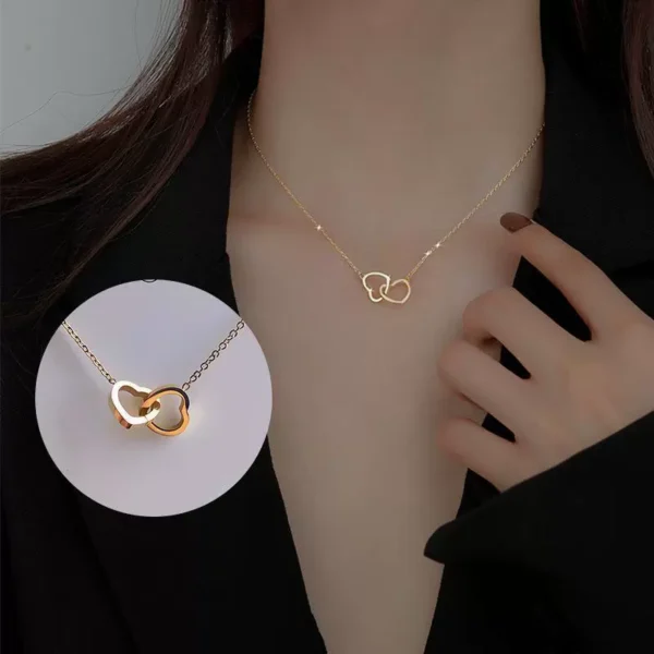 Luxury Love Double Ring Necklace - Image 1