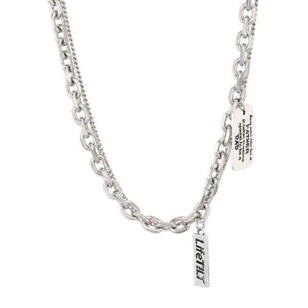 Simple square pendant letter hip-hop necklace - Image 5