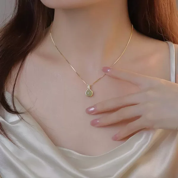Jade titanium steel necklace - Image 4