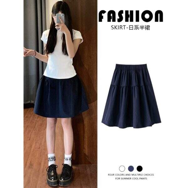 Navy blue half skirt - Image 1