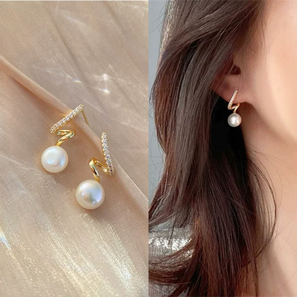 Pearl earrings outlets for women - Image 1