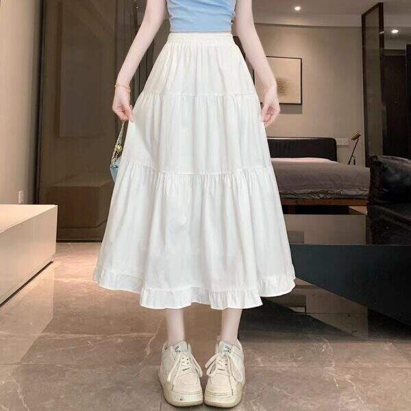 White midi skirt for women - Image 4