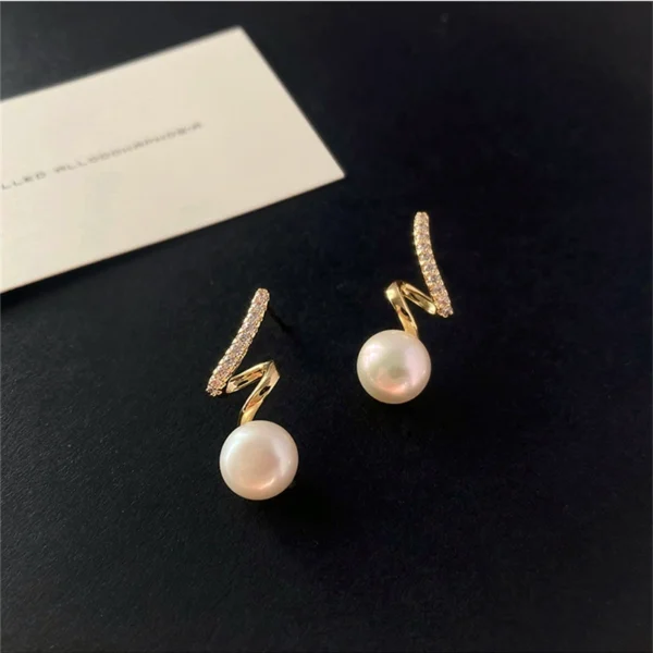 Pearl earrings outlets for women - Image 4
