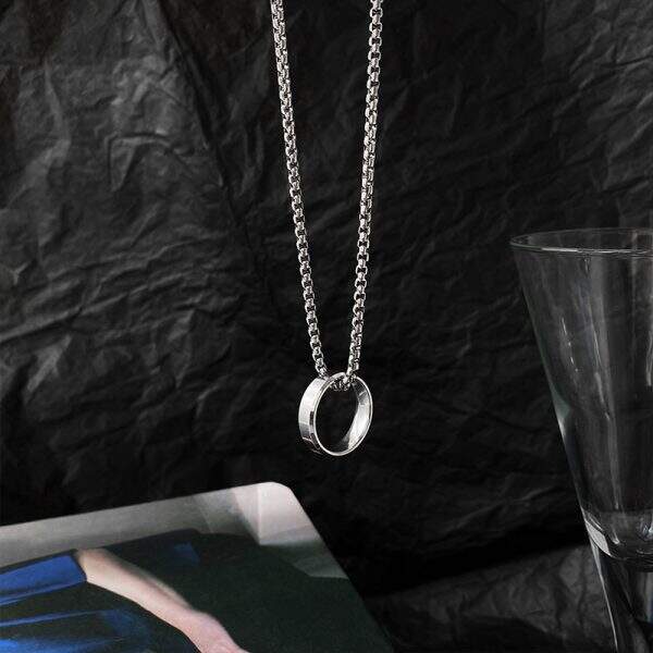 Titanium steel ring necklace - Image 4