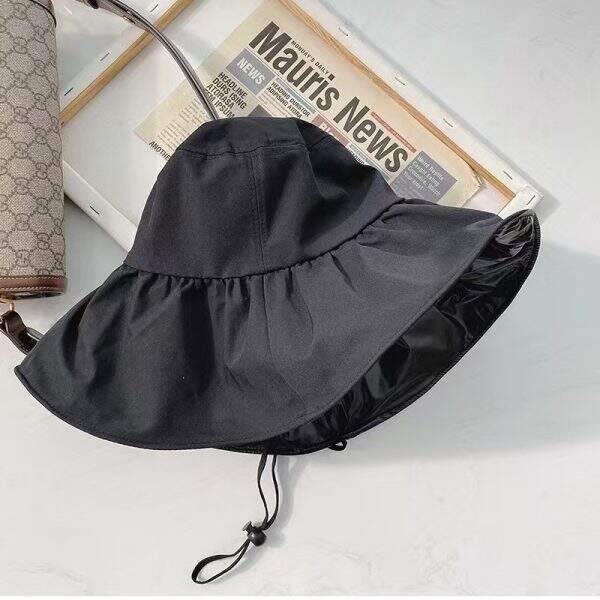 New black rubber sunscreen hat for children - Image 3