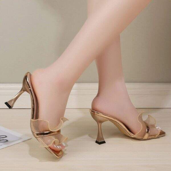 New slim heel square toe exposed toe outdoor cooler - Image 4