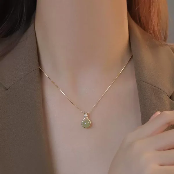Jade titanium steel necklace - Image 1
