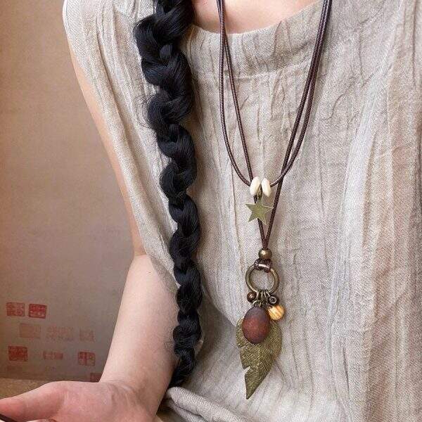 Bronze Feather Necklace - Image 4