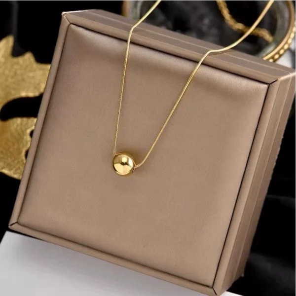 Warehouse high-end round bead collarbone chain - Image 4